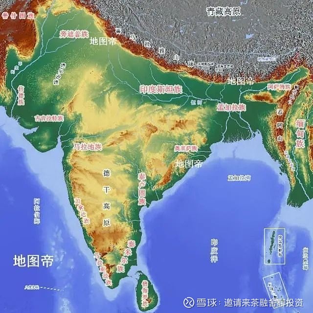 即喜马拉雅山脉,恒河平原和德干高原.