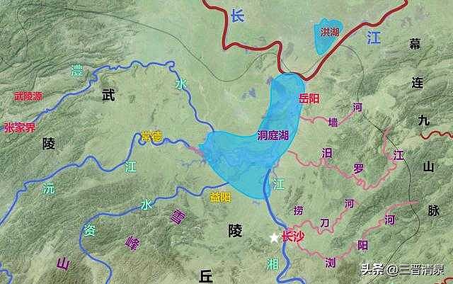 洞庭湖,洪湖構成的兩湖平原從武陵山區沿著沅江水順流而下就來到了