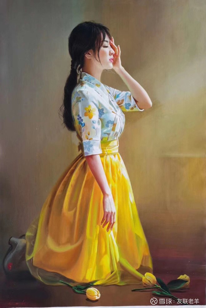 国色当有丽民族最为贵一组多民族女孩形象的人物油画朝鲜油画朝鲜国画