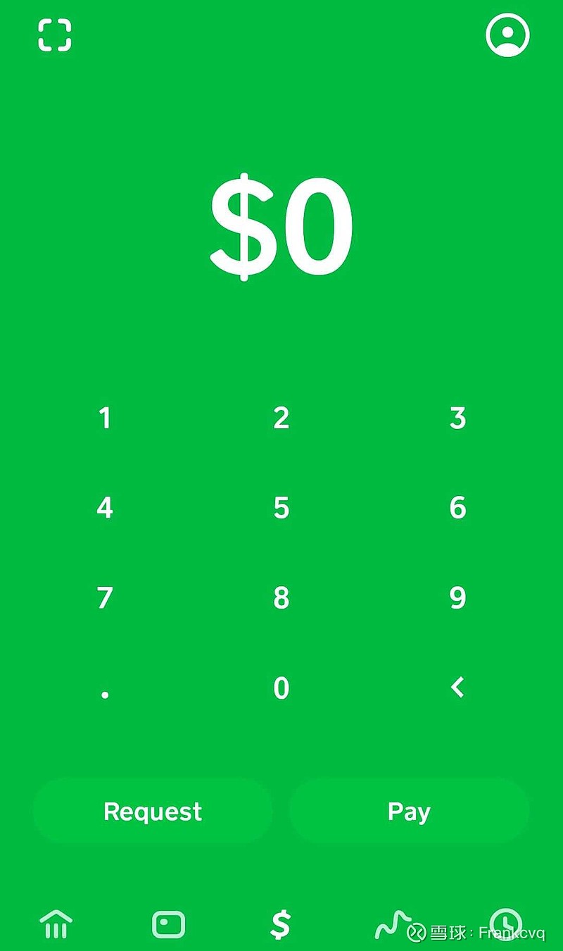 Square, Inc.(SQ)$Cash app 界面非常简单但功能很强大，可以转账收钱，支持二维码（抄袭支付宝...