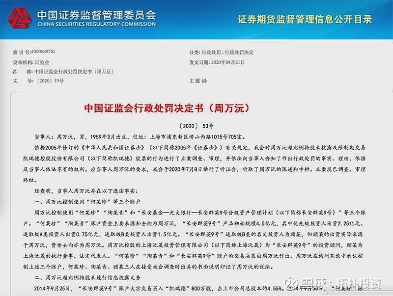 牛散操控3个账户持股份超5合计被罚3030万元