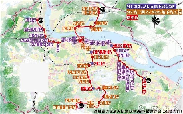 温州市m2线路线图图片