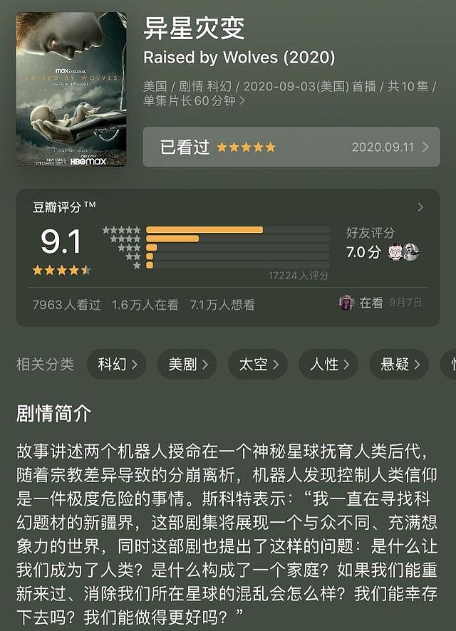 hbo《异星灾变》豆瓣9.1:"信条"之后的科幻神作?