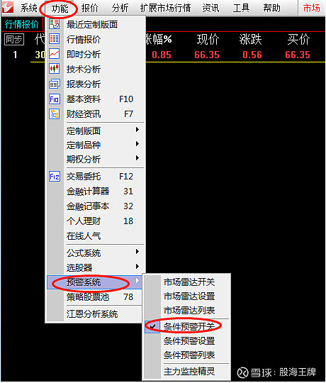 选股器的设置运用和条件预警