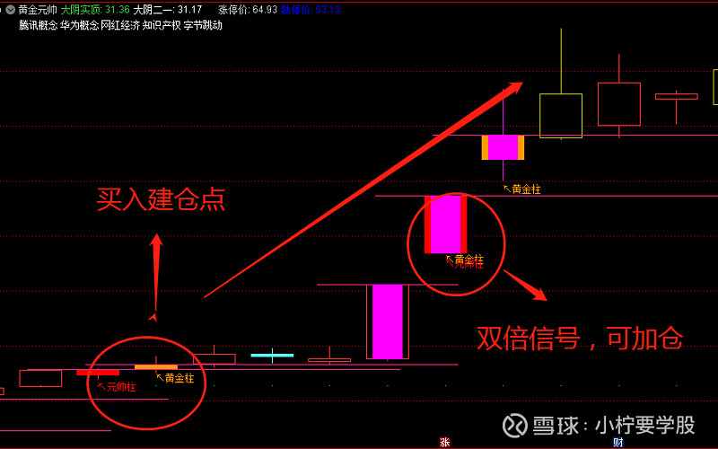 通达信黄金元帅指标黄金柱出现反转信号确认上升趋势明显小白也能看懂