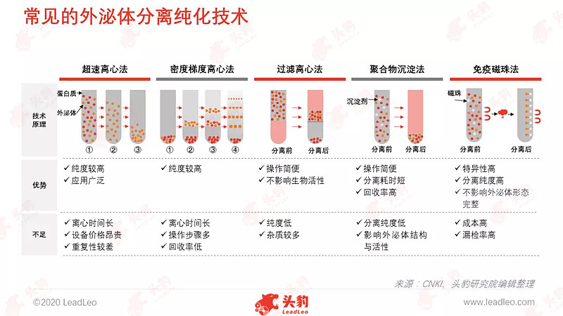 法,聚合物沉澱法及免疫磁珠法,其中超速離心法在外泌體分離中應用最廣