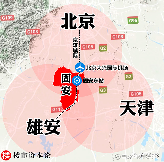 從地理區位看,固安位於北京天安門正南50公里,距離北京大興國際機場8