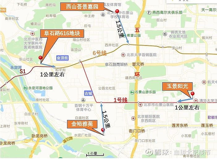 项目距离地铁金安桥站800米,s1号线,6号线,m11号线(规划中)三轨交汇