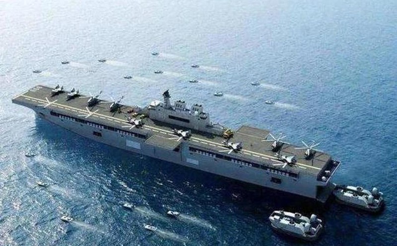 076型两栖攻击舰相比075型最主要的改进之处便是大幅度增加航空攻击