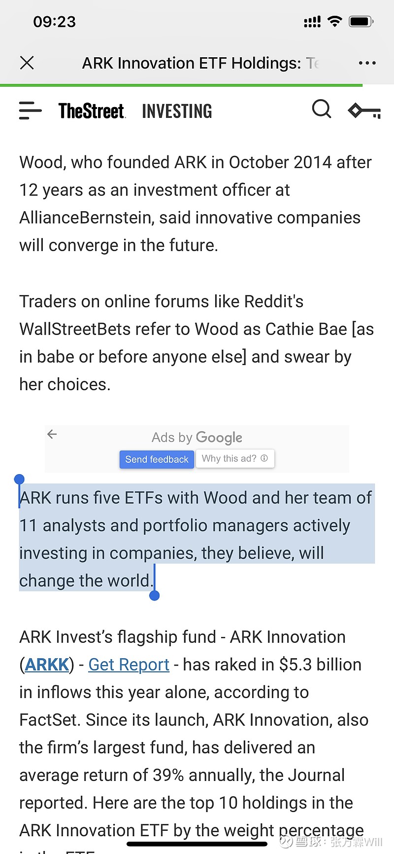 ARK的大部分持仓票，我估计都是瞎买的。顶多能看看业务做啥的，不可能了解更多了。因为ARK总共才11个人！虽然基金有50...