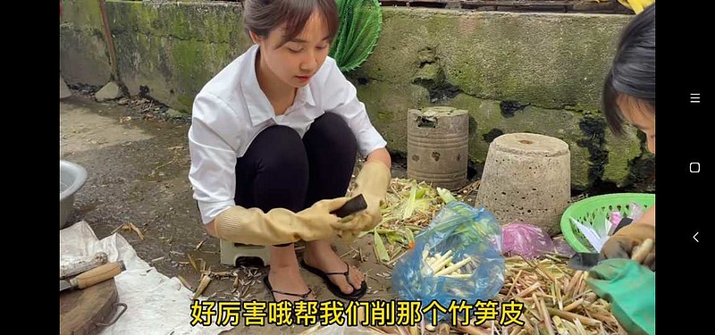 越南卖竹笋的妹子被拍视频后国外油管播放量爆红然后拍她up主给她分红