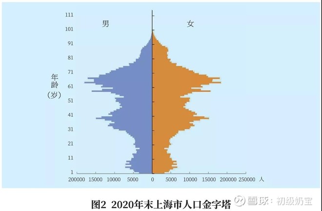 今天上海发布了人口年龄分布图，
