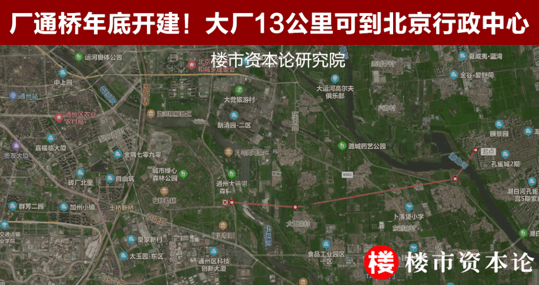 1571米厂通桥确定13公里即达北京行政中心北三县大厂融京加速