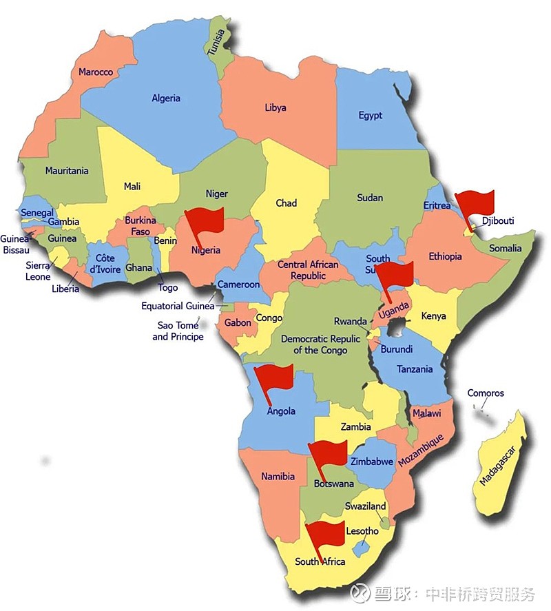 中非地图中文版全图图片