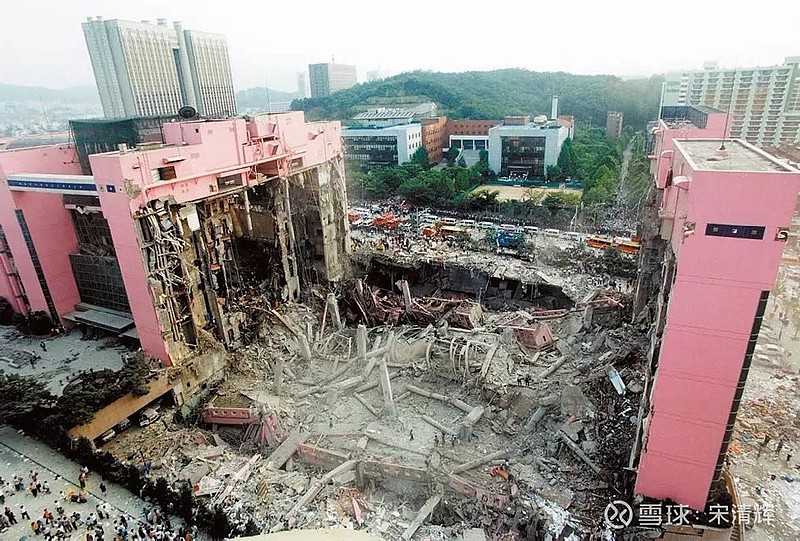 韩国光州楼房倒塌图片
