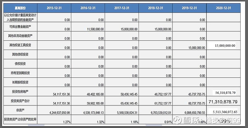 其他非流動金融資產,持有到期投資,長期股權投資,投資性房地產)項目