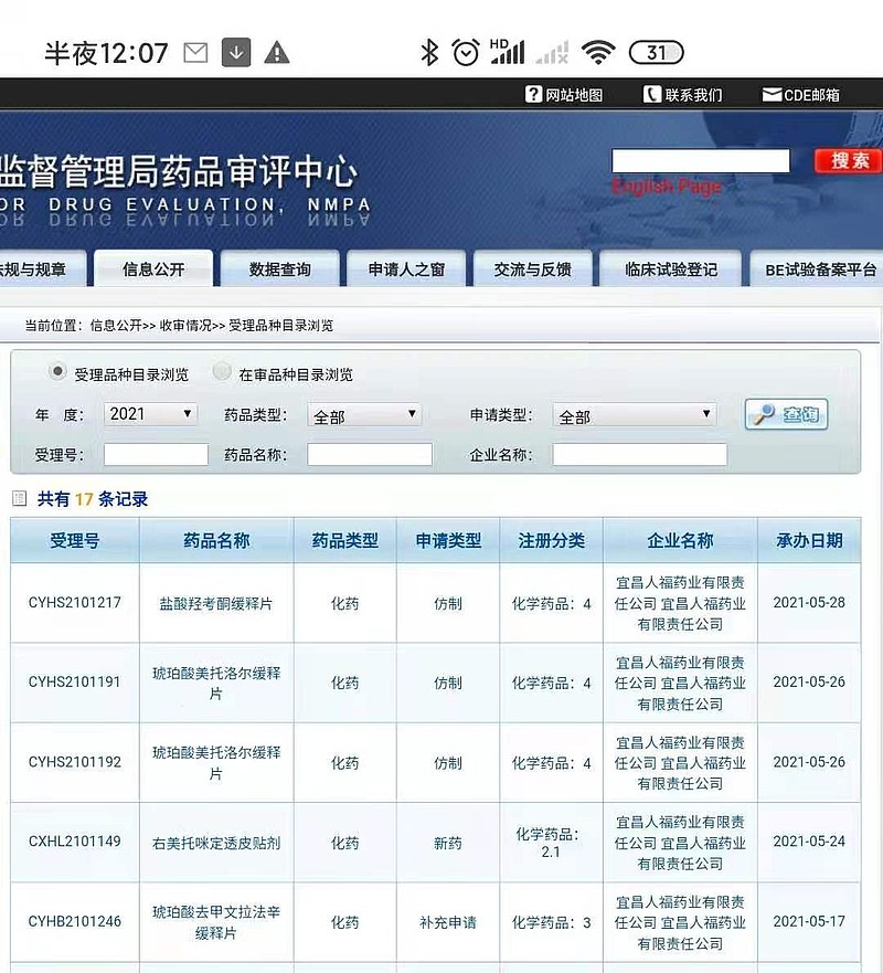 $人福医药(sh600079)$盐酸羟考酮缓释片国内申报啦.