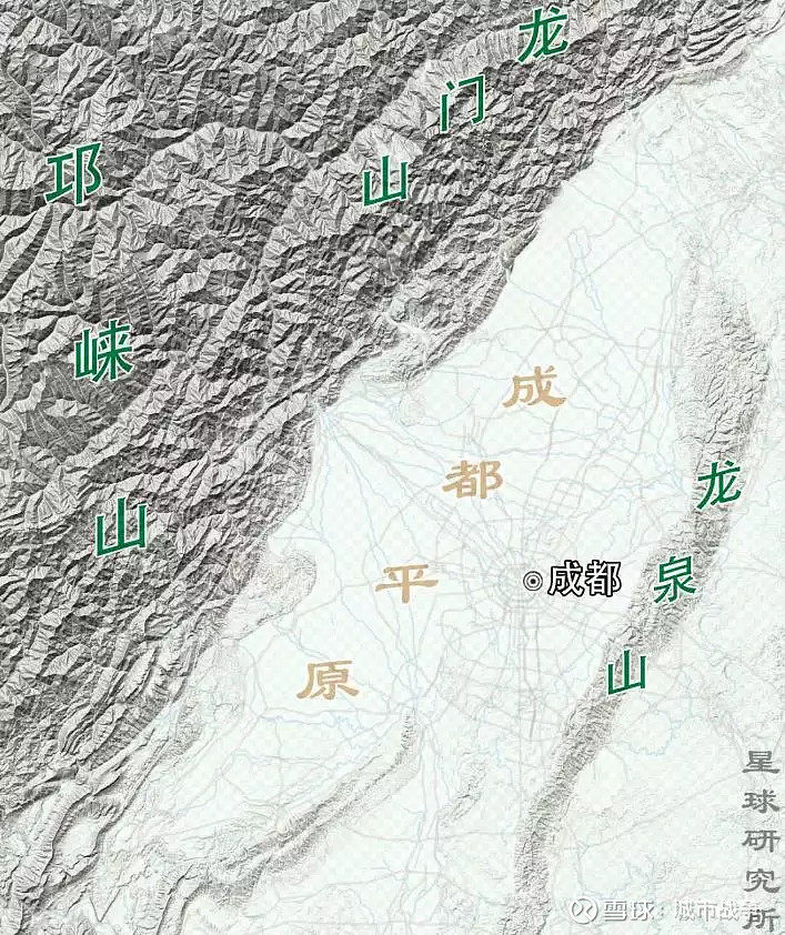 成都又处在龙泉山脉和龙门山脉之间,称之为"两山夹一城",近年来为了