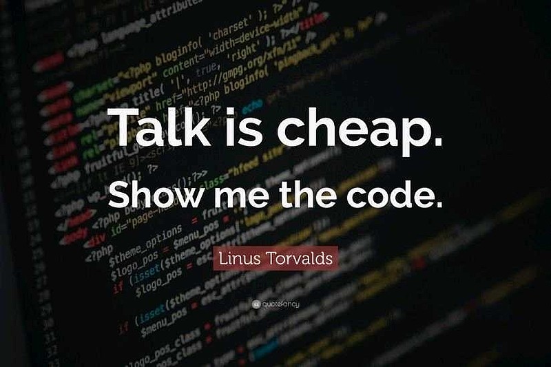 talk is cheap show me the code meaning in hindi