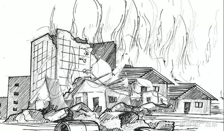 倒塌的房屋简笔画图片图片
