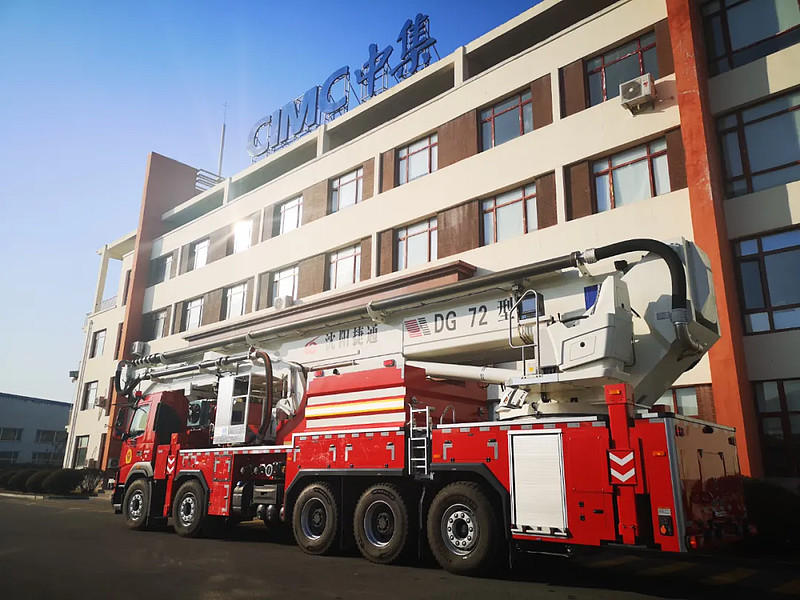 中集沈阳捷通72米举高消防车直达20层救援晃动不超过20cm安全稳定性远