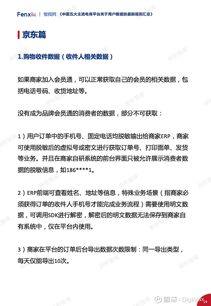 最新最全中国五大主流电商平台关于用户数据的最新规则汇总纷析智库