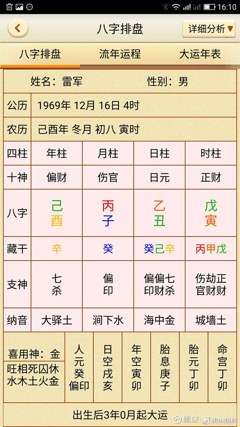 $小米集团-w(01810)$网络上关于雷军的八字分析多如牛毛,能说到点子上