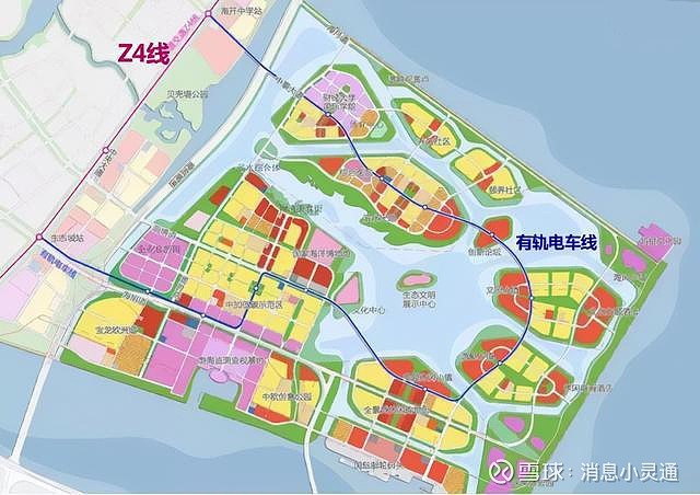 地铁z4号线外,还会有一条有轨电车线路的规划;而教育资源也秉承了生态