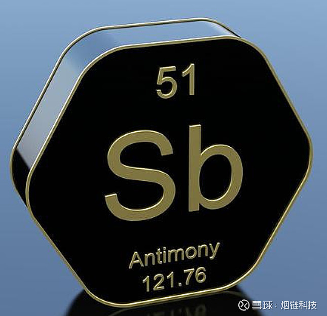 锑(antimony),金属元素,元素符号sb,原子序数51,银白色有光泽硬而脆的