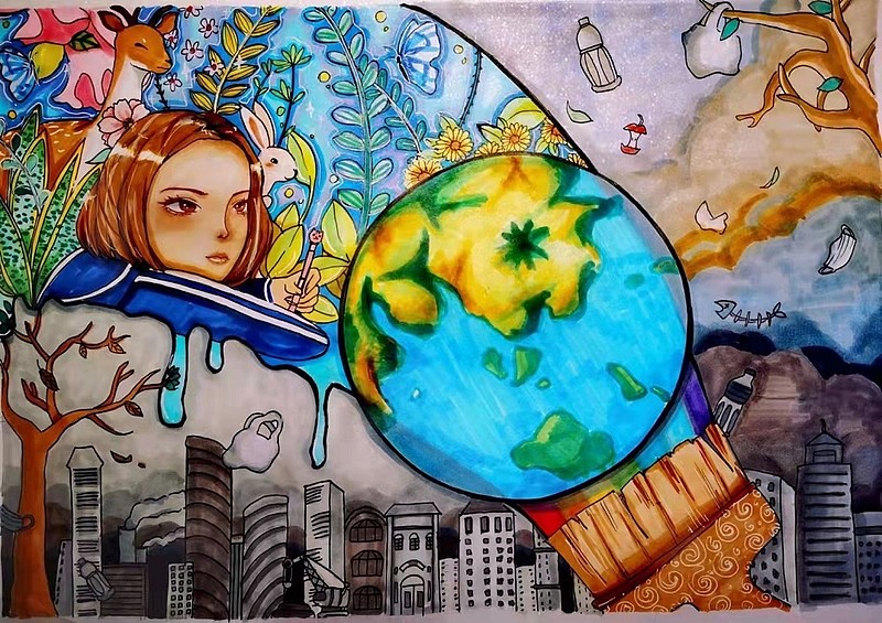 第六届"北京环保儿童艺术节"少儿环保创意美术大赛获奖作品在线上展览