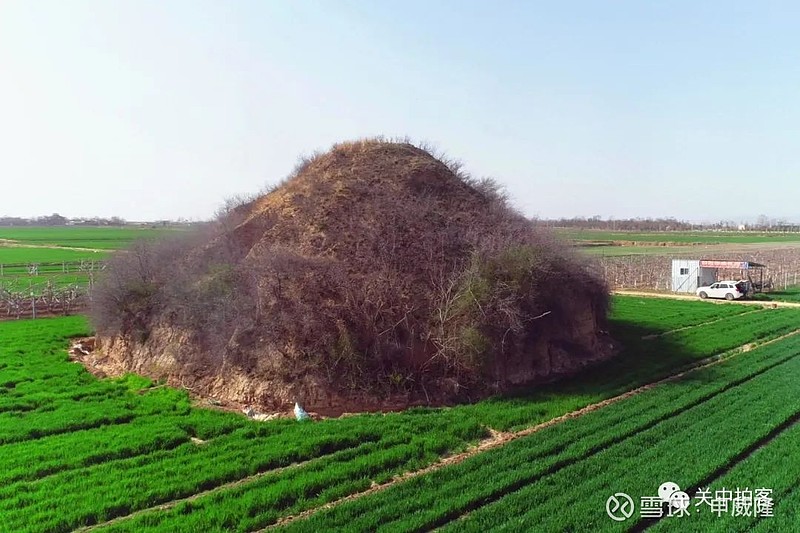 唐献陵陪葬墓区航拍虢王李凤之墓