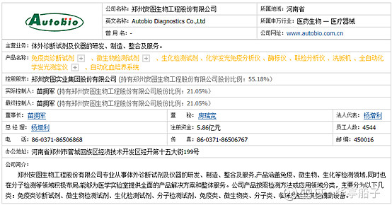 公司简介:郑州安图生物工程股份有限公司专从事体外诊断试剂及仪器的