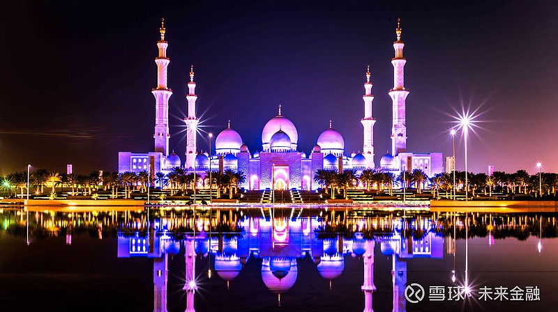 周末中东一景:阿布扎比大清真寺 清真寺位于阿联酋的首都阿布扎比.