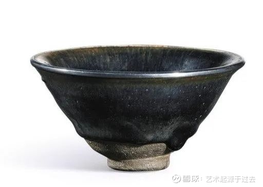 宋元時代柿釉灰背天目茶碗-