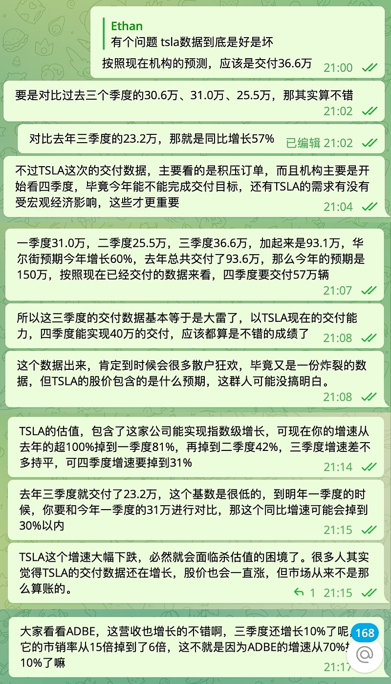 特斯拉(TSLA)$ 无论你认不认可，这就是美股里面估值逻辑，任何公司都没办法逃脱大数定律。