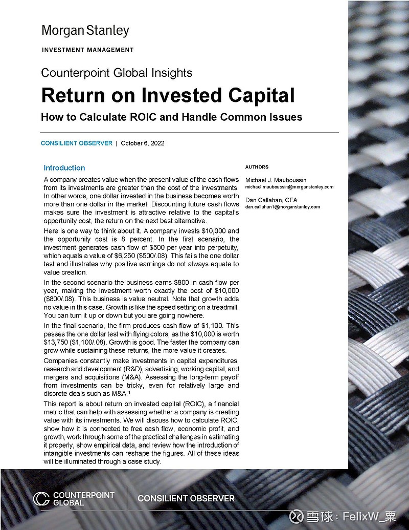 2022 10 06 morgan stanley how to calculate roic and handle common