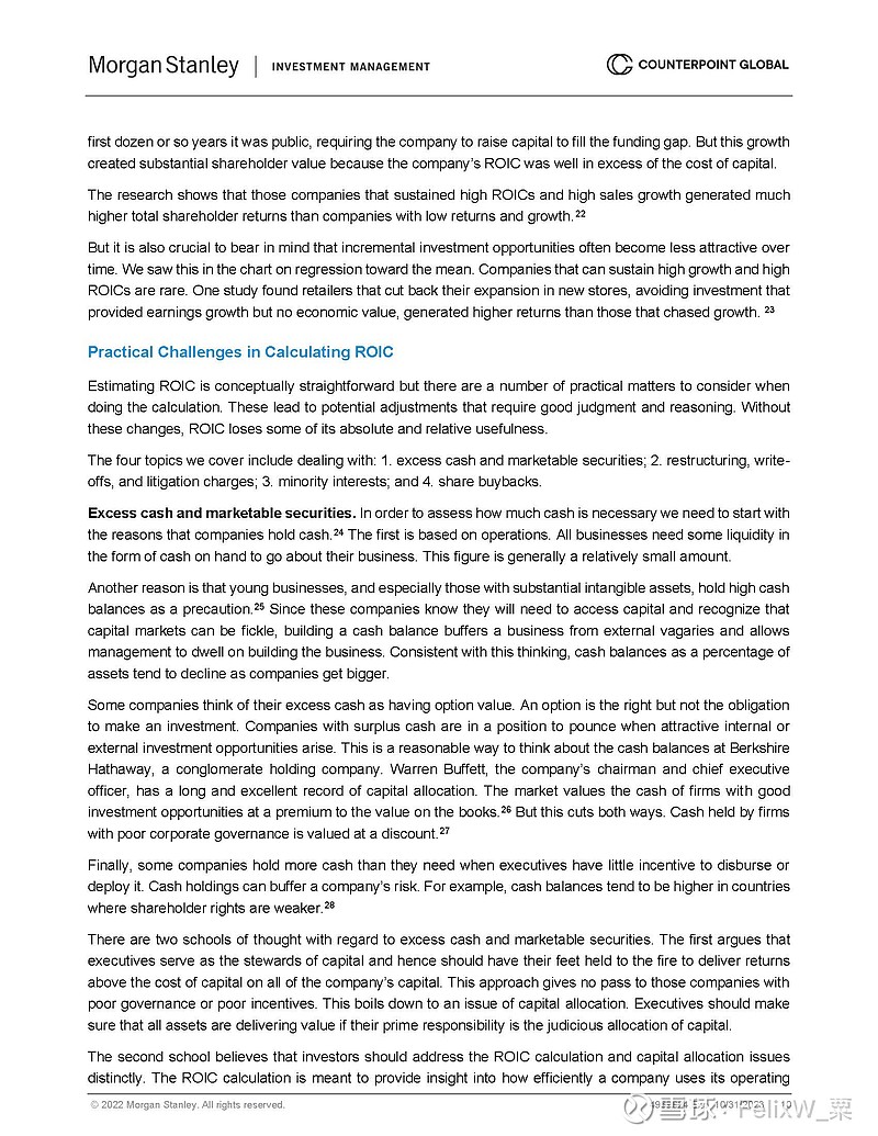 2022 10 06 morgan stanley how to calculate roic and handle common