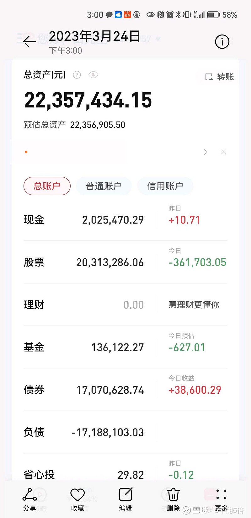 今天账户大亏32万的元凶找到了 原来是它！ 今天账户亏了33万 其中股票亏了36万 可转债盈利4万 为啥会这样呢 都是配债惹的祸 ，今天 山东 ...