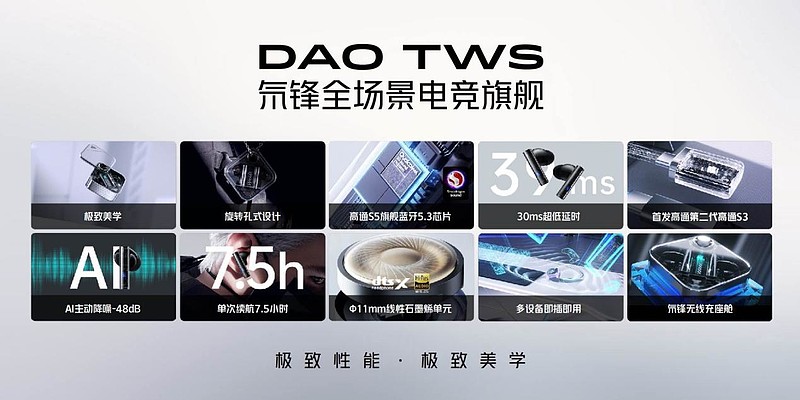 极致美学，极致性能，最强国产TWS-氘锋全场景电竞旗舰TWS发布-锋巢网