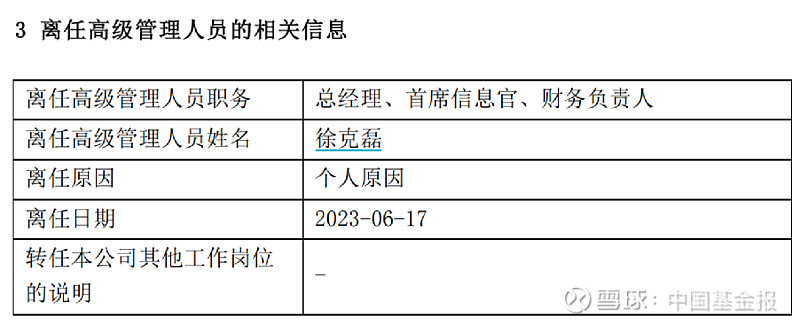 变更公告,公司总经理,首席信息官,财务负责人徐克磊因个人原因离任