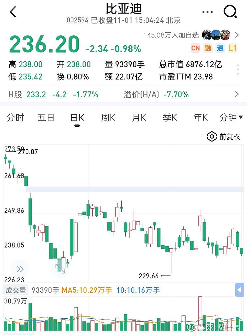 比亚迪股东：2年前比3万和今天比30万，股价都是250元左右，看你样子还以为快被同行干倒闭了，被同行股东天天嘲笑着，好...