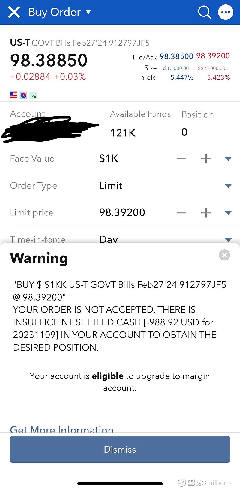 新人求问为啥账户里有美元现金买美债显示现金不足？$美国国债20+年ETF-iShares(TLT)$