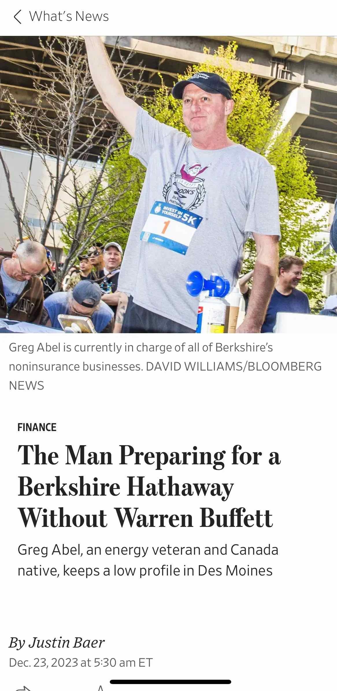 什么？沃伦•巴菲特将离开伯克希尔哈撒韦实时美国东部时间2023年12月23日上午五点半华尔街日报发文沃伦•巴菲特将离...