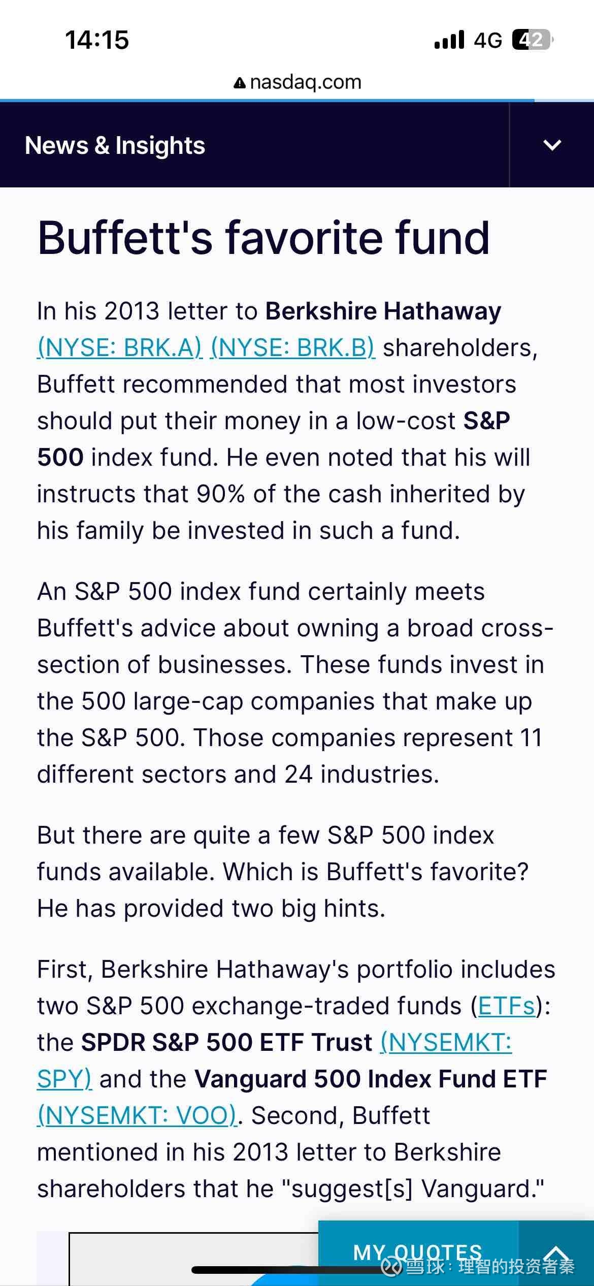 What Buffett re