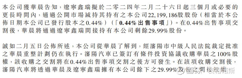 烟蒂股投资跟踪华晨中国