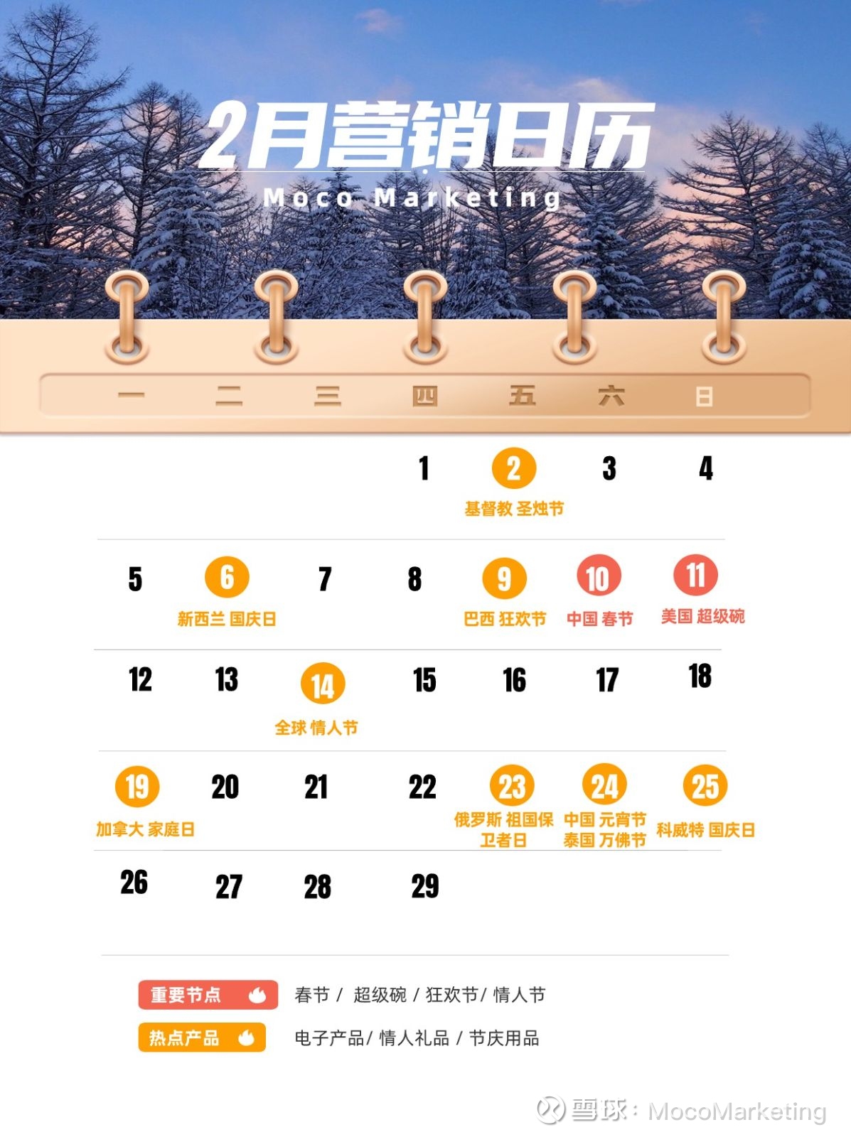 海外营销必备：2月跨境电商营销日历2024 年2月我们迎来了中国春节，超级碗、情人节和加拿大家庭日等重要节日，不仅为跨境电商卖家提供了与消费者互动、品牌推广...