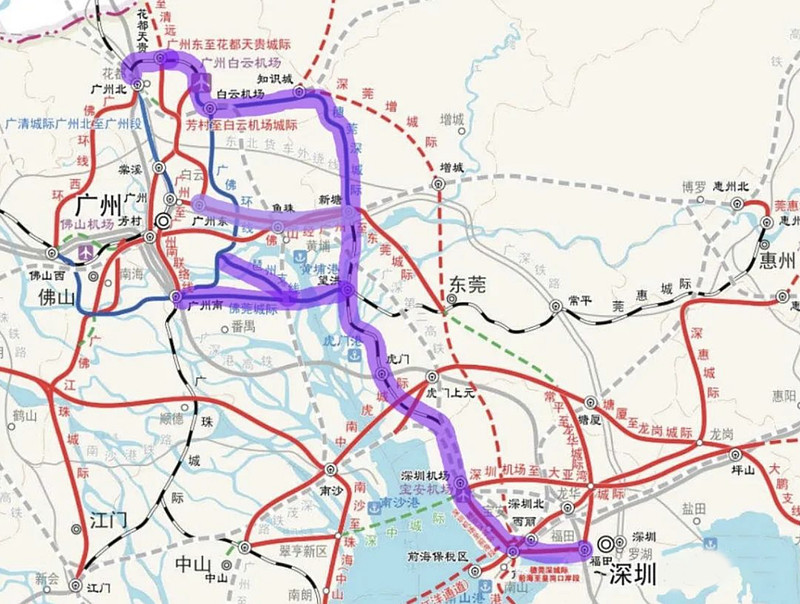 穗莞深城际,是连接广州,东莞和深圳的城际铁路说完地铁,再看城际