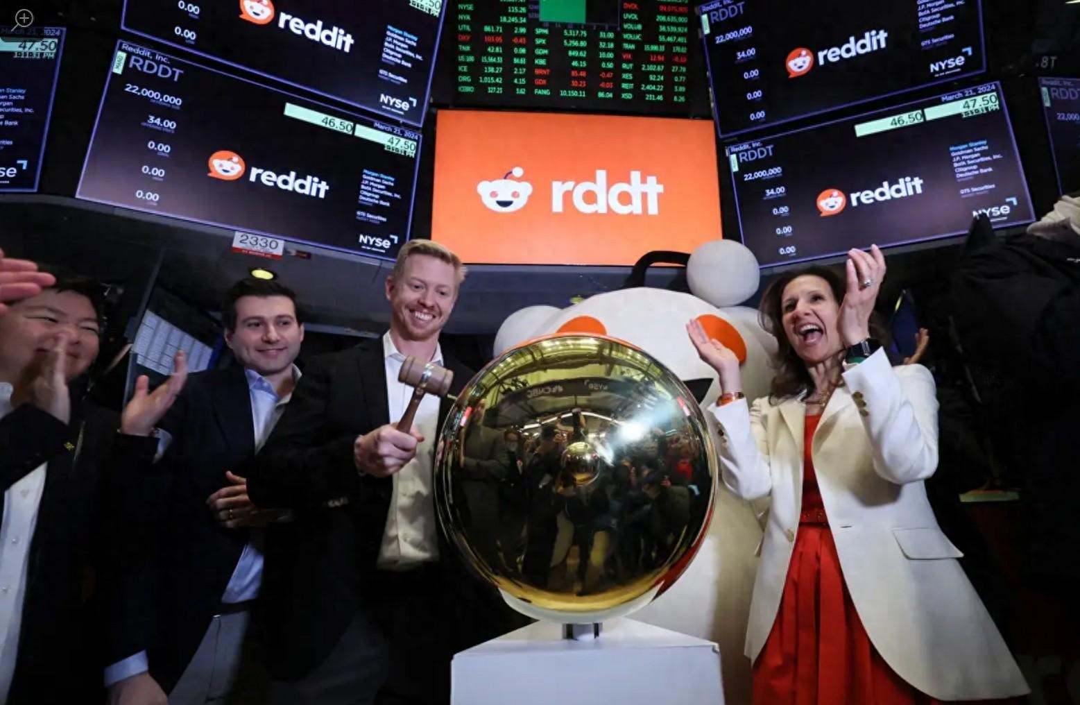 Reddit纽交所上市：大涨48%市值80亿美元OpenAI CEO成赢家雷递网雷建平3月22日“美国天涯”、社交网站Reddit （股票代码 ：RDDT）昨日在纽交所上市，发行价为34美元...