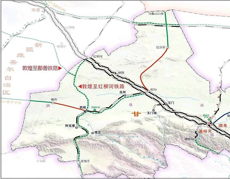 敦煌高铁线路图图片