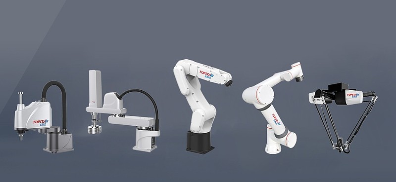 公司的工业机器人本体包括 scara 机器人,六轴多关节机器人,delta